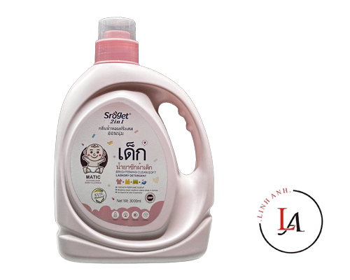 Nước giặt xả TE Sroget 3L dịu nhẹ hồng / phấn hồng